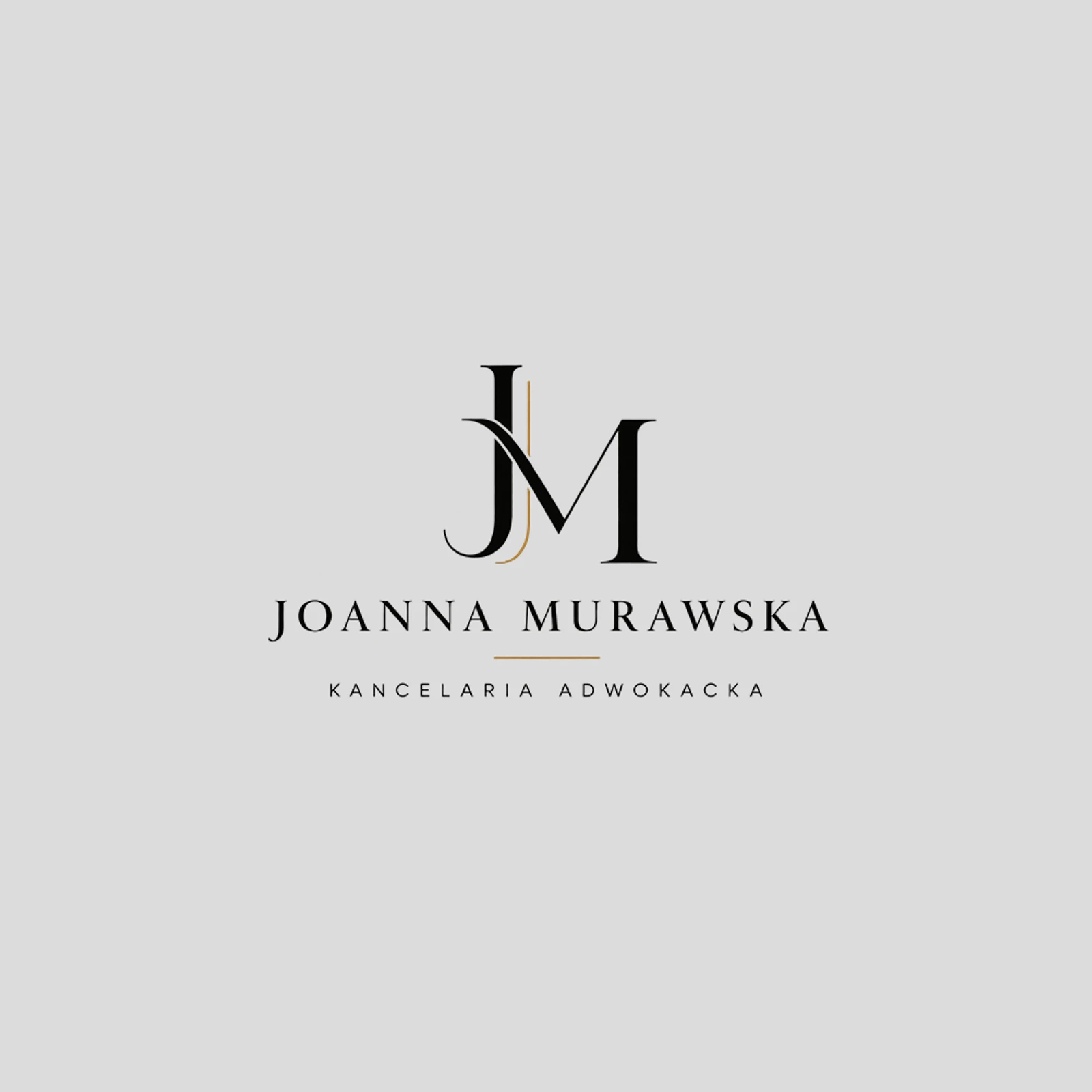 Logo kancelarii Joanna Murawska na jasnym tle